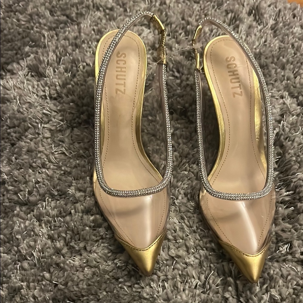 SCHUTZ Gold and Silver Stiletto Heels